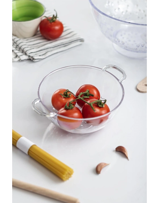 Akrilik Şeffaf Mini Pirinç Süzgeçi & Bakliyat Süzgeçi (3 Su Bardağı Ölçülü)