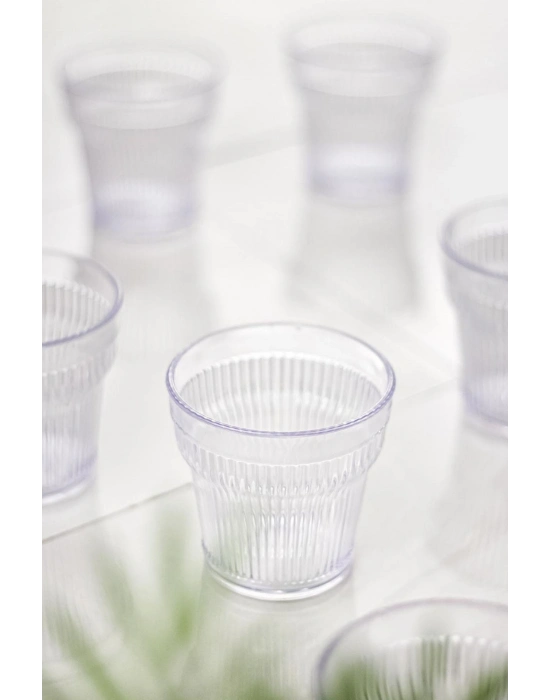 Akrilik Şeffaf Tekli Kısa Bardak & Su Meşrubat Kahve Yanı Bardağı 300 ml ( Cam Değildir )