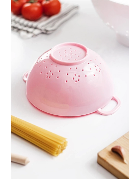 Akrilik Soft Pembe Mini Pirinç Süzgeçi & Bakliyat Süzgeçi (3 SU BARDAĞI ÖLÇÜLÜ)