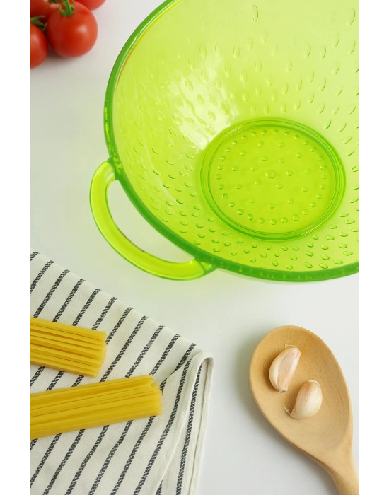 Akrilik Yeşil Makarna Süzgeçi & Sebze Meyve Süzgeçi