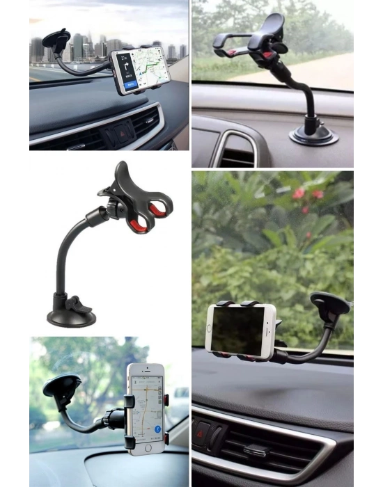 ®  Akrobat Cama Sabitlenen Güçlü Vakumlu 360 Derece Dönen Tüm Modellere Uyan Oto Telefon Tutucu