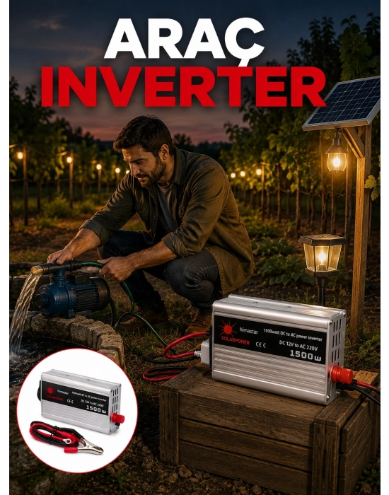 Akü Gücünü Ev Elektriğine Dönüştüren Güçlü İnvertör 1500W