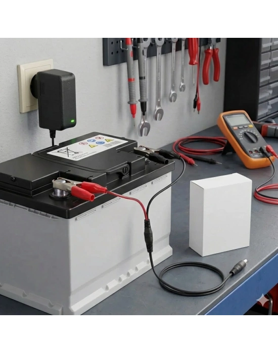 Akü Şarj Cihazı 12v 1.2a 14.4w Krokodil Uç Akü Şarj Adaptörü