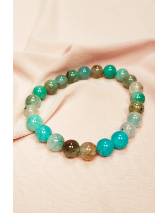 Akuamarin Doğal Taş Bileklik Kutulu