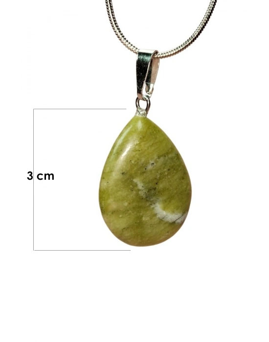 Akuamarin Doğal Taşı Zincirli El Yapımı Kolye Uç: 3 cm Zincir: 20 cm Kutulu