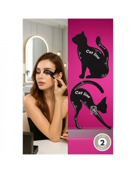 Alessandra Vante Serisi 10 Formlu Kedi Gözü Eyeliner Şablonu - 4 lü Profesyonel Set 722908