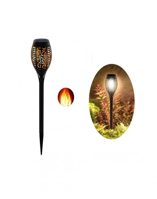 Alev Efektli Solar Bahçe Lambası Su Geçirmez Sensörlü LED Dış Mekan Aydınlatma