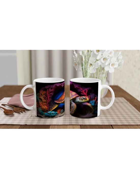 Alev Kabuklu Su Altı Kaplumbağası Kupa Bardak