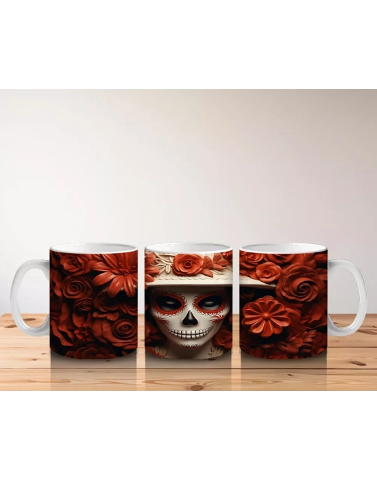 Alev Kırmızısı Saçlar ve Beyaz Maske – Hediyelik Kahve Kupası