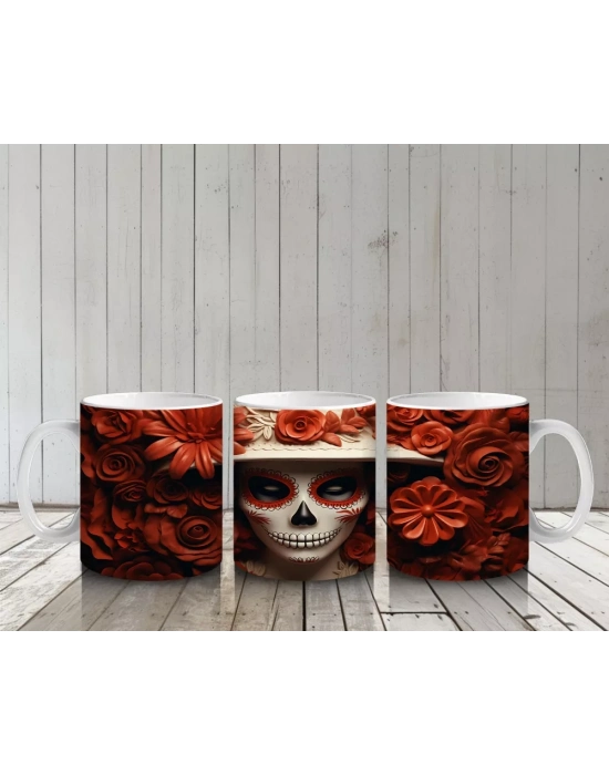 Alev Kırmızısı Saçlar ve Beyaz Maske – Hediyelik Kahve Kupası