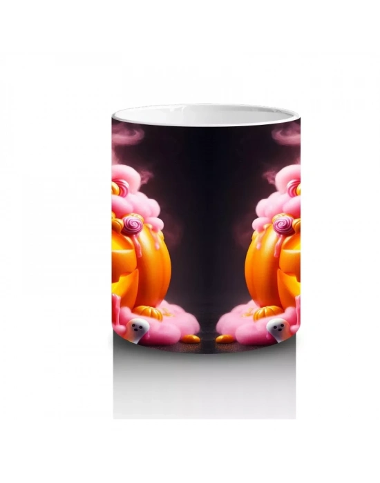 Alevli Gözlerle Gülümseyen Korkunç Balkabakları Temalı Cadılar Bayramı Baskılı Kupa