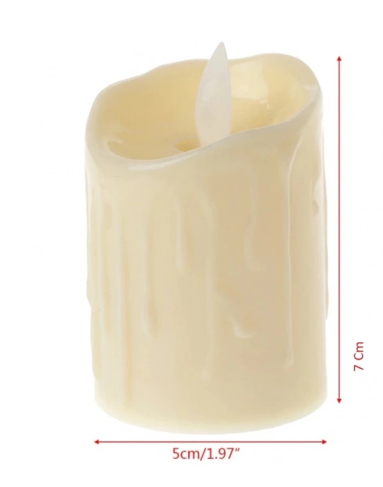 Alevli Led Mum Hareketli Alev Görünümlü Dekoratif Mum - 7cm