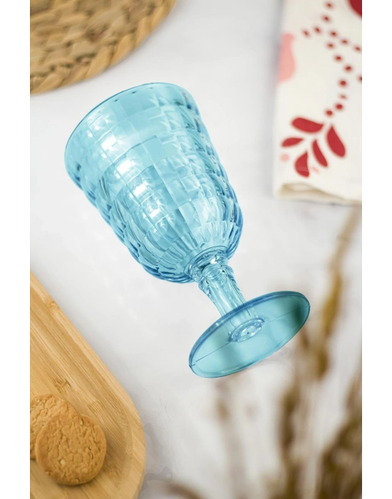 Allegra Aquamarin Kadeh Bardak - 450 ml Tekli Akrilik Malzeme - Cam Değildir Kırılmaya Dayanıklı