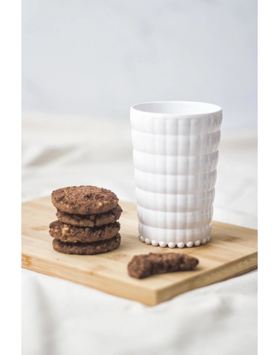 Allegra Beyaz Akrilik Bardak | 400 ml Su, Meşrubat ve Kahve Yanı Sunumlar İçin | Cam Değildir | Kırılmaya Dayanıklı Tekli