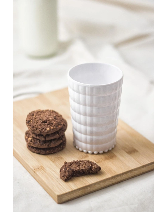 Allegra Beyaz Akrilik Bardak | 400 ml Su, Meşrubat ve Kahve Yanı Sunumlar İçin | Cam Değildir | Kırılmaya Dayanıklı Tekli