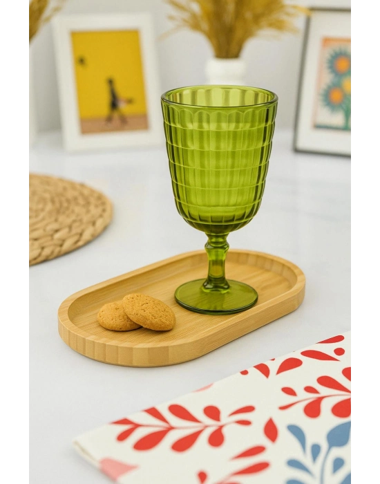 Allegra Koyu Yeşil 6’lı Kadeh Bardak Seti 750 ml Akrilik Malzeme - Cam Değildir Kırılmaya Dayanıklı