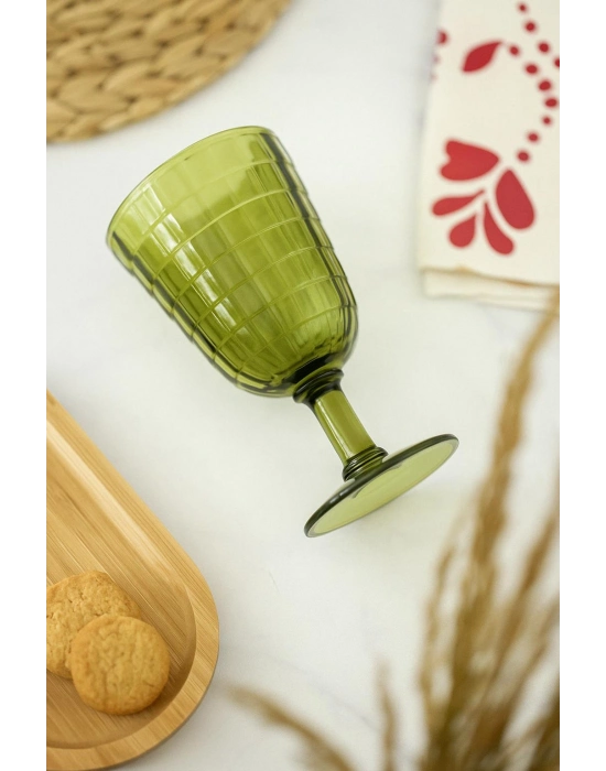 Allegra Koyu Yeşil 6’lı Kadeh Bardak Seti 750 ml Akrilik Malzeme - Cam Değildir Kırılmaya Dayanıklı