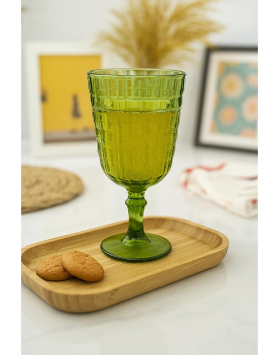 Allegra Koyu Yeşil Kadeh Bardak - 450 ml Tekli Akrilik Malzeme - Cam Değildir Kırılmaya Dayanıklı