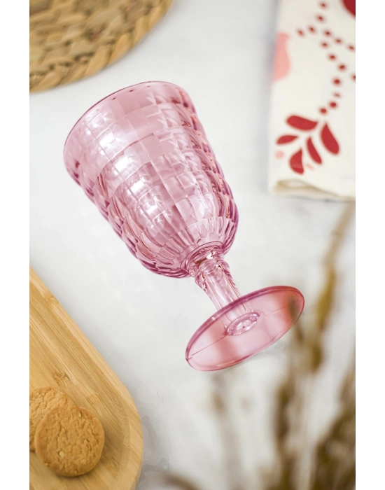 Allegra Mürdüm Kadeh Bardak - 450 ml Tekli Akrilik Malzeme - Cam Değildir Kırılmaya Dayanıklı