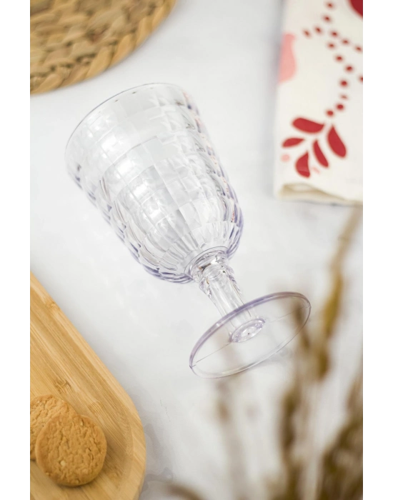 Allegra Şeffaf 6’lı Kadeh Bardak Seti 750 ml Akrilik Malzeme - Cam Değildir Kırılmaya Dayanıklı