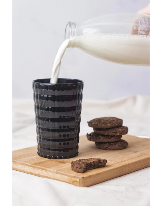 Allegra Siyah Akrilik Bardak 6lı Set | 400 ml | Su, Meşrubat, Sunum ve Kahve Yanı İçin | Cam Değildir | Kırılmaya Dayanıklı