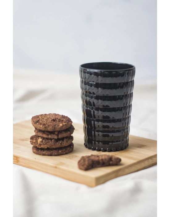 Allegra Siyah Akrilik Bardak 6lı Set | 400 ml | Su, Meşrubat, Sunum ve Kahve Yanı İçin | Cam Değildir | Kırılmaya Dayanıklı