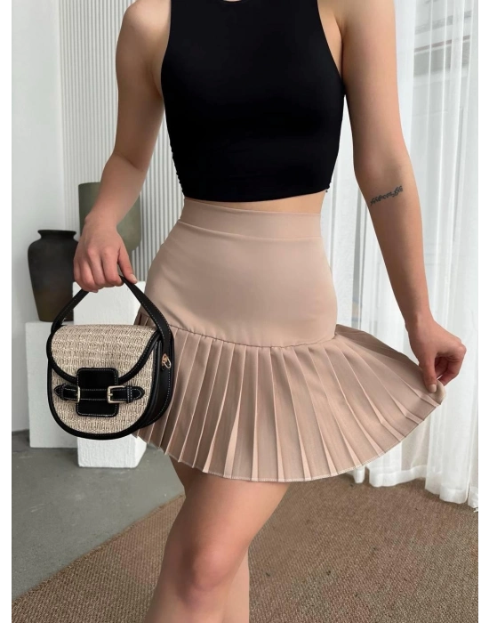 Altı pliseli mini etek