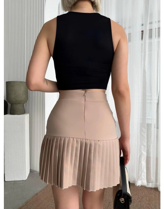 Altı pliseli mini etek