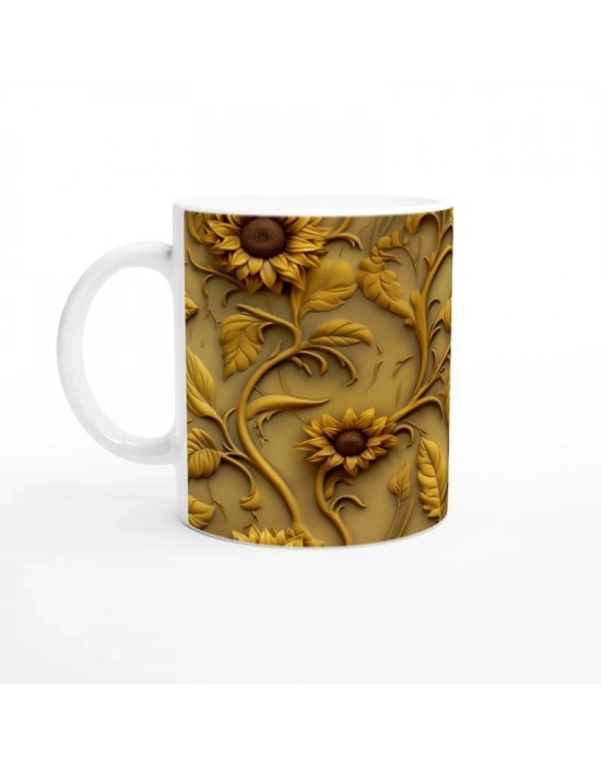 Altın Ayçiçeği Rölyef Temalı Kupa Bardak