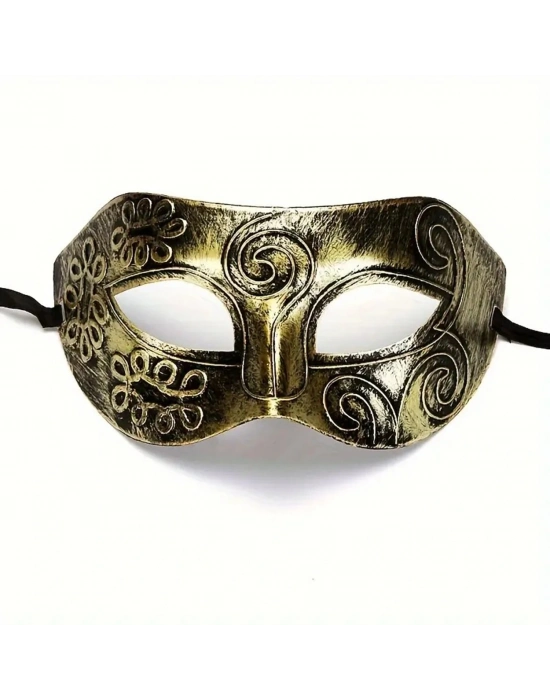Altın Eskitme Yüz Maskesi - Antik Tarz Balo Maskesi