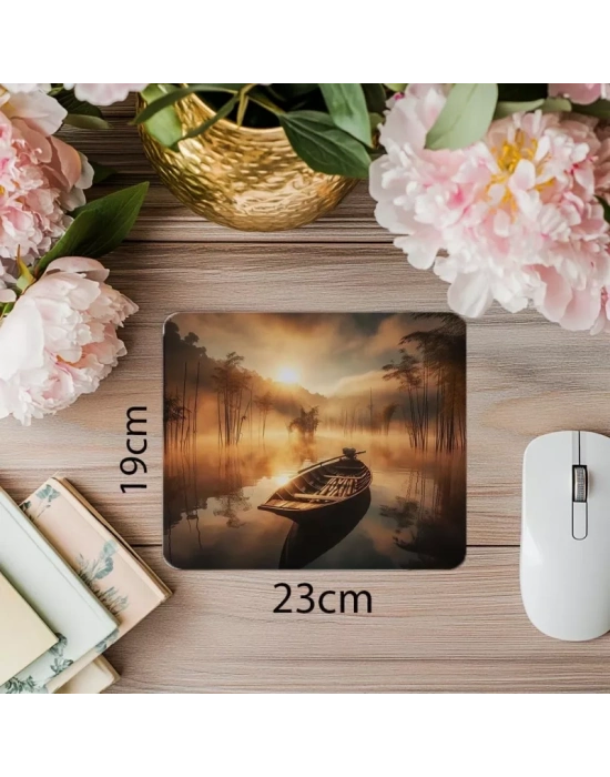 Altın Işıklı Sessiz Gölet Mouse Pad - 19x23 cm 2 mm Dikdörtgen İthal Baskılı Mouse Pad