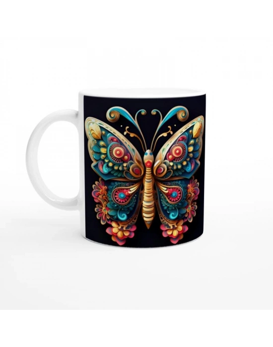 Altın Kanatlı Sanatsal Kelebek Kupa Bardak