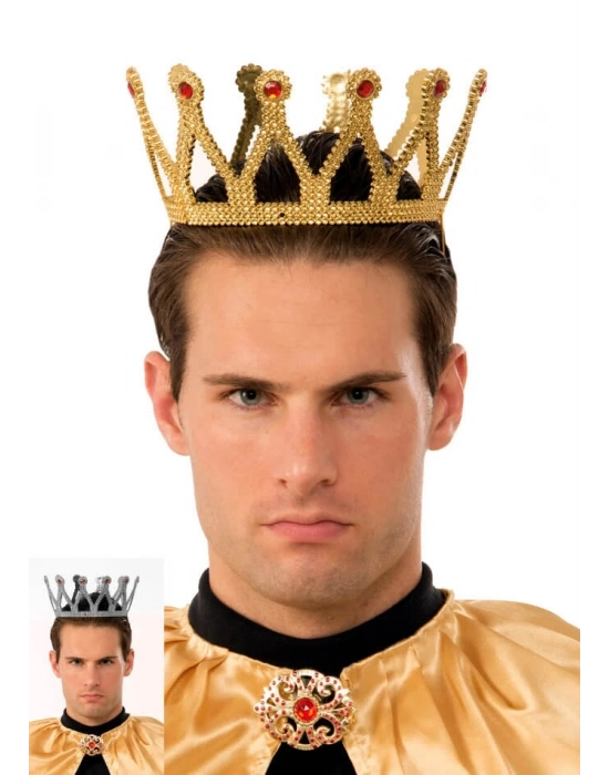 Altın Renk Çocuk Ve Yetişkin Uyumlu Kral Tacı