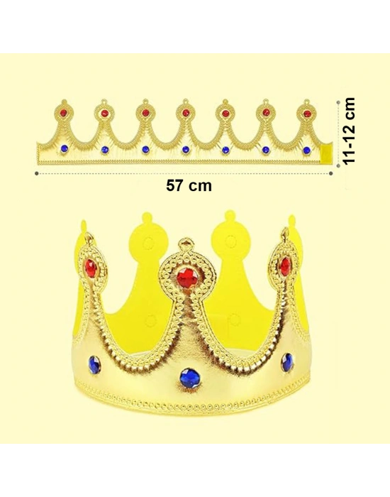 Altın Renk Eva Malzemeden İmal Çocuk Kral Tacı 57 cm