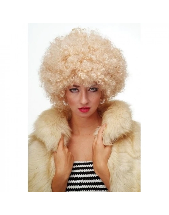 Altın Renk Kıvırcık Afro Parti Peruğu