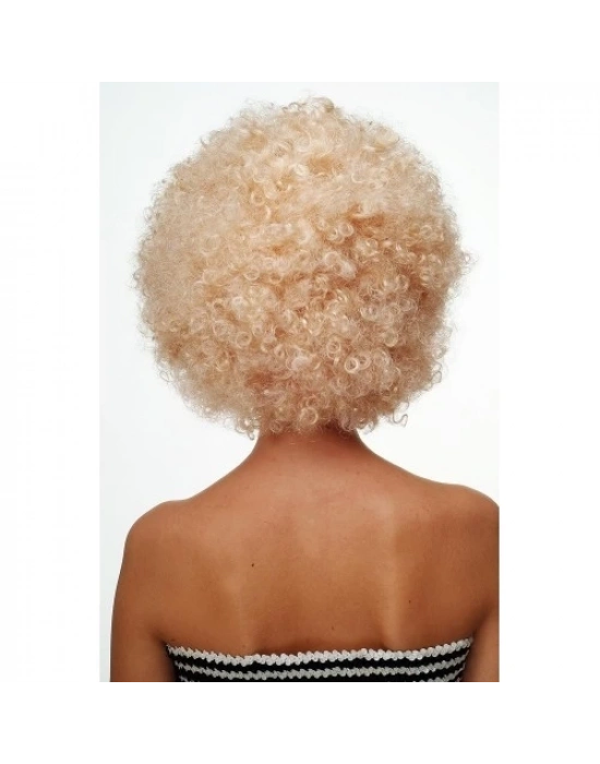 Altın Renk Kıvırcık Afro Parti Peruğu