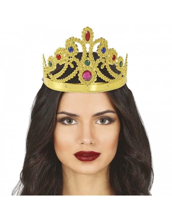 Altın Renk Plastik Prenses Tacı Kraliçe Tacı 60 Cm