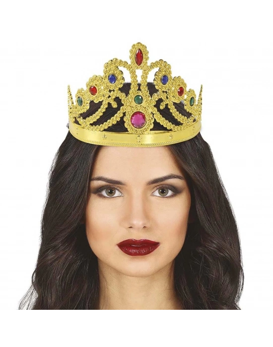 Altın Renk Plastik Prenses Tacı Kraliçe Tacı 60 Cm