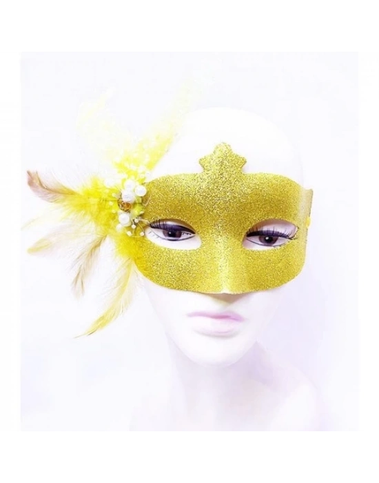 Altın Renk Simli İnci Maskesi