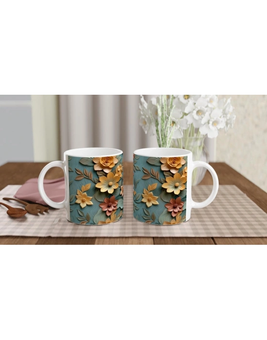 Altın Sarısı Bahar Dokunuşlu Kupa Bardak