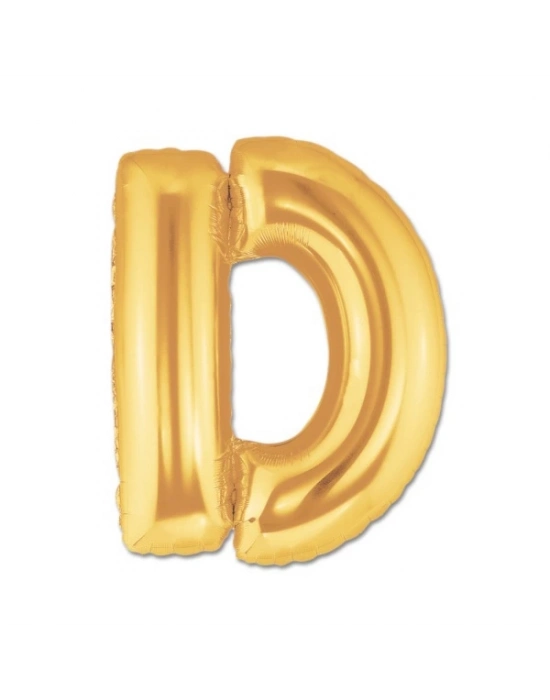 Altın Sarısı Folyo D Harfi Balon 1 Metre