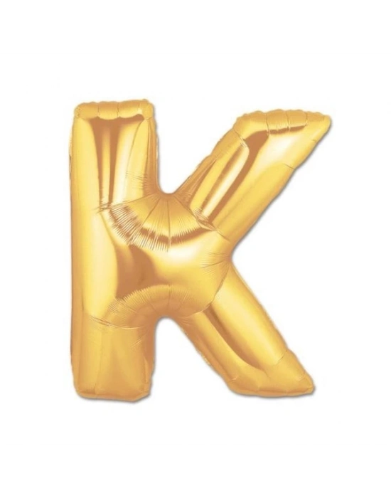 Altın Sarısı Folyo K Harfi Balon 1 Metre