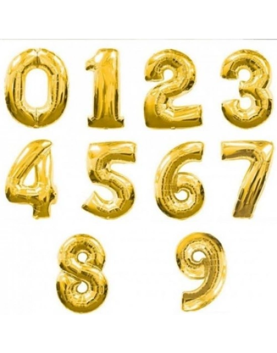 Altın Sarısı Folyo Rakam Balon 1 Metre