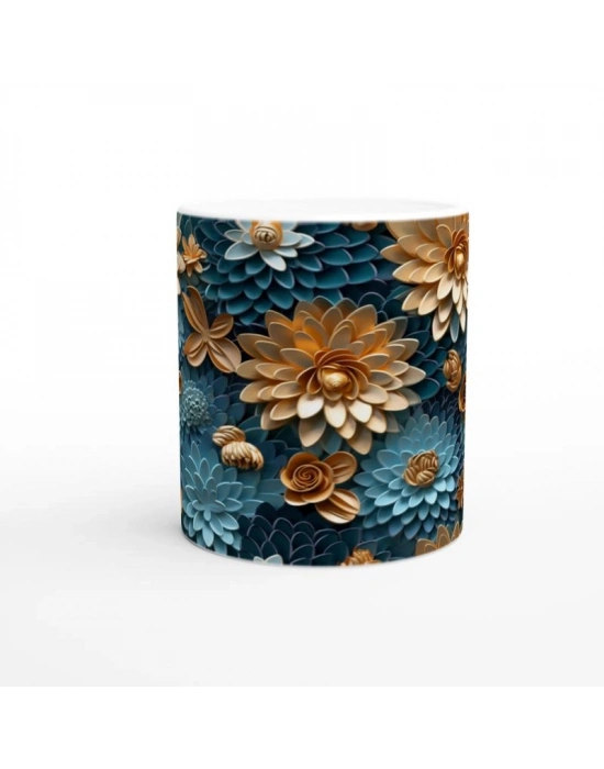 Altın ve Mavi Zarafet Kupa Bardak