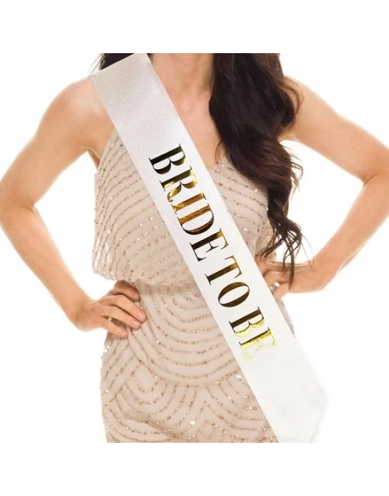 Altın Yazılı Bride To Be Simli Kuşak Kemer