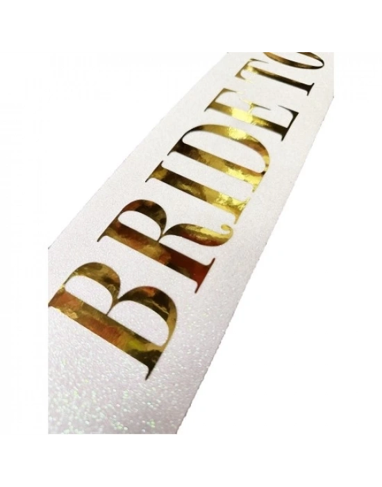 Altın Yazılı Bride To Be Simli Kuşak Kemer