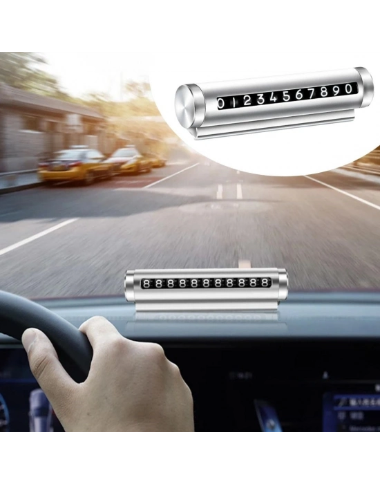 ®  Alüminyum Kasa Gri Renk Çevirmeli Araç Içi Telefon Numaratörü Park Oto Numaratörü