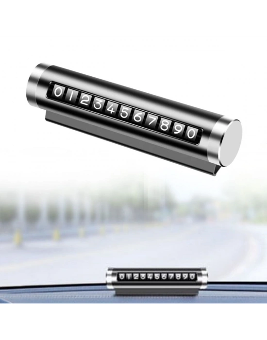 ®  Alüminyum Kasa Siyah Renk Çevirmeli Araç Içi Telefon Numaratörü Park Oto Numaratörü