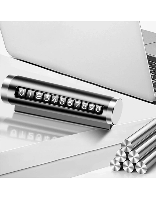 ®  Alüminyum Kasa Siyah Renk Çevirmeli Araç Içi Telefon Numaratörü Park Oto Numaratörü