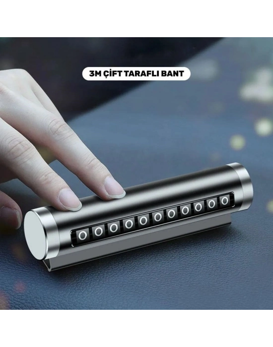 ®  Alüminyum Kasa Siyah Renk Çevirmeli Araç Içi Telefon Numaratörü Park Oto Numaratörü